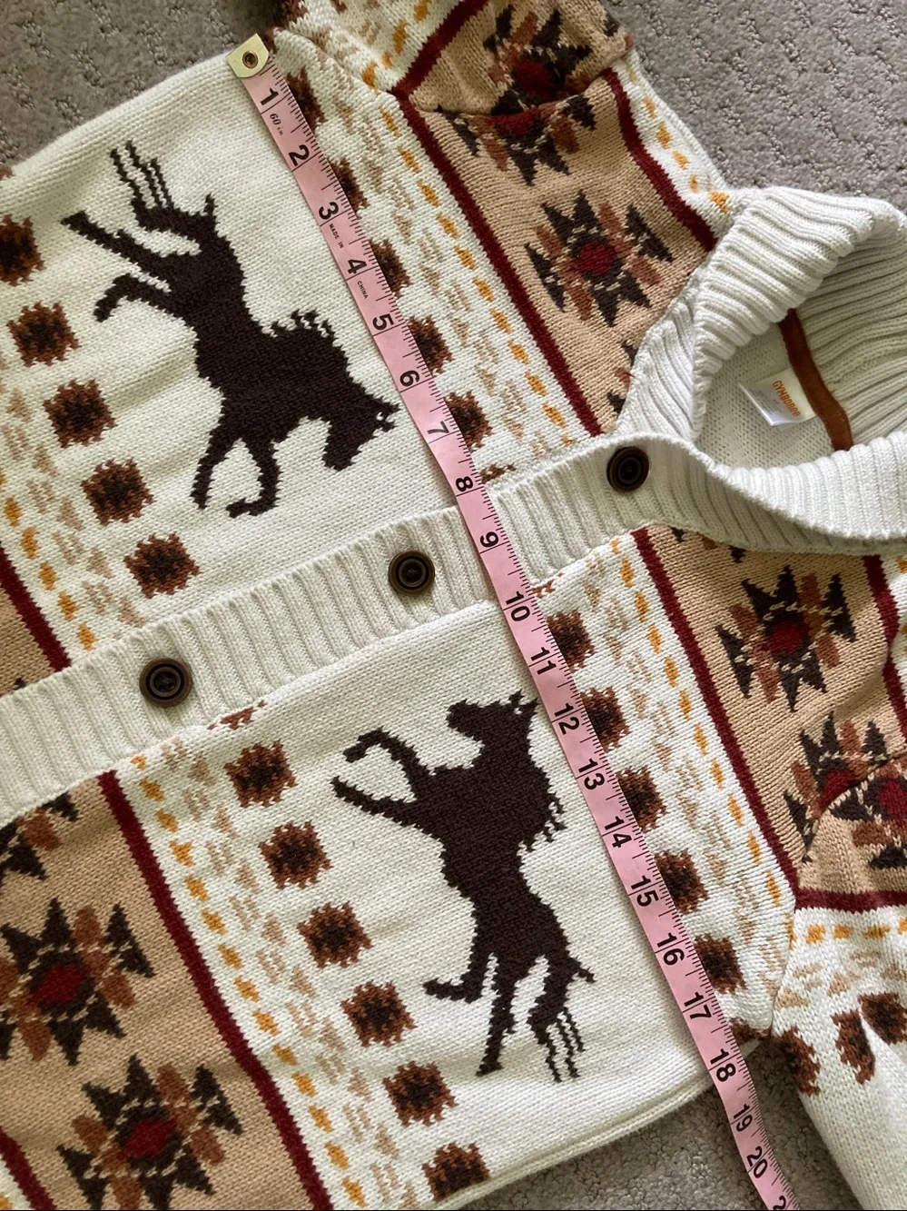 Gymboree cotton southwest horse cardigan, Sz 12.